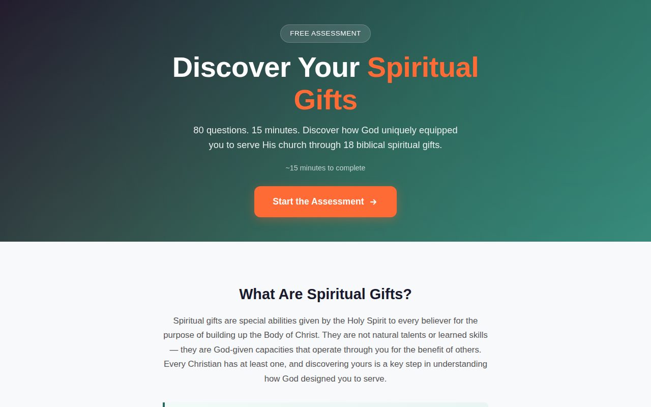 The Spiritual Gifts intro page